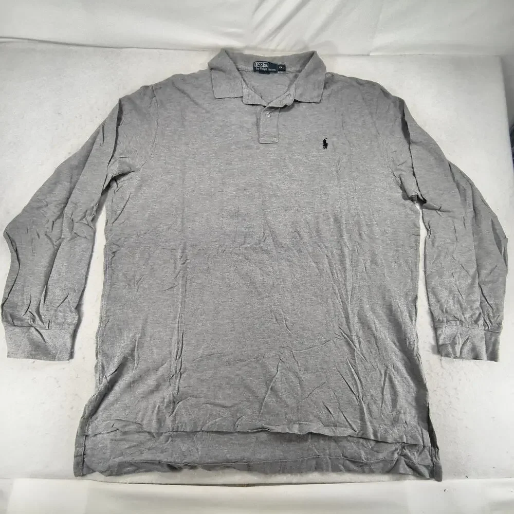 Polo by Ralph Lauren Collared Long Sleeve Polo Shirt Mens Size 2XL Gray